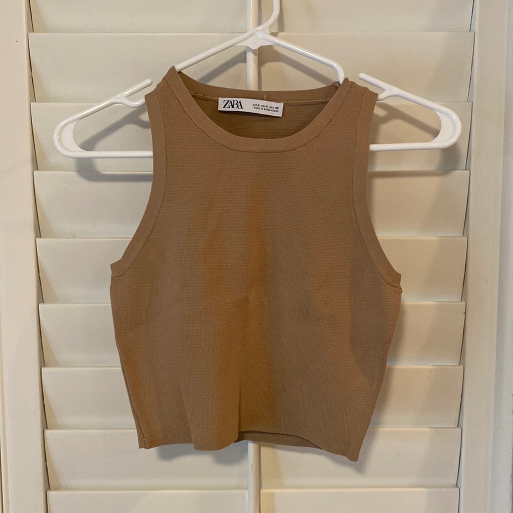 Zara tan crop top